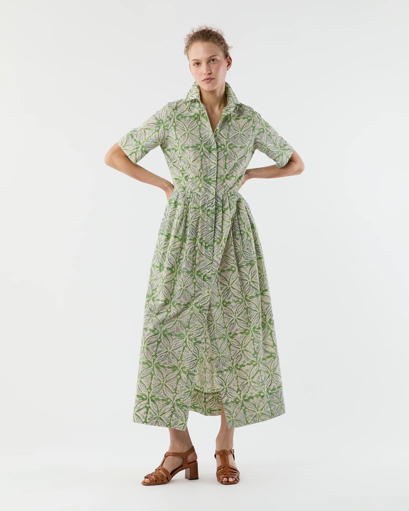 SHORT SLEEVED CLASSIC SHIRTWAIST MAXI DRESS