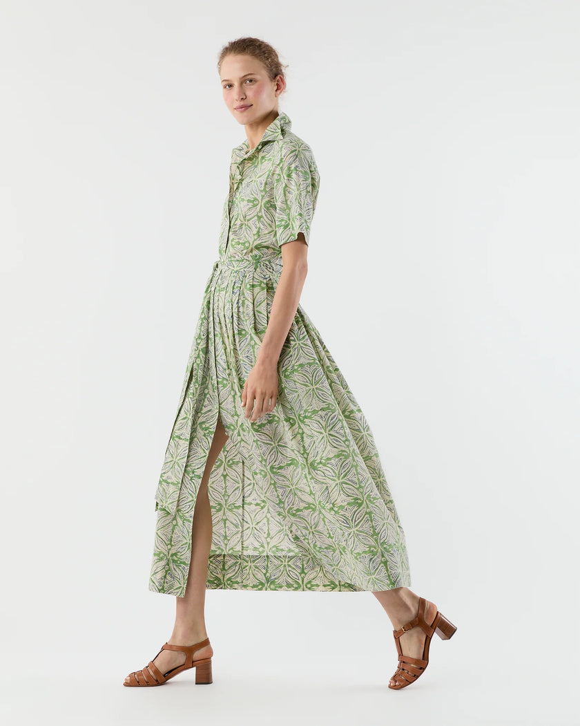 SHORT SLEEVED CLASSIC SHIRTWAIST MAXI DRESS