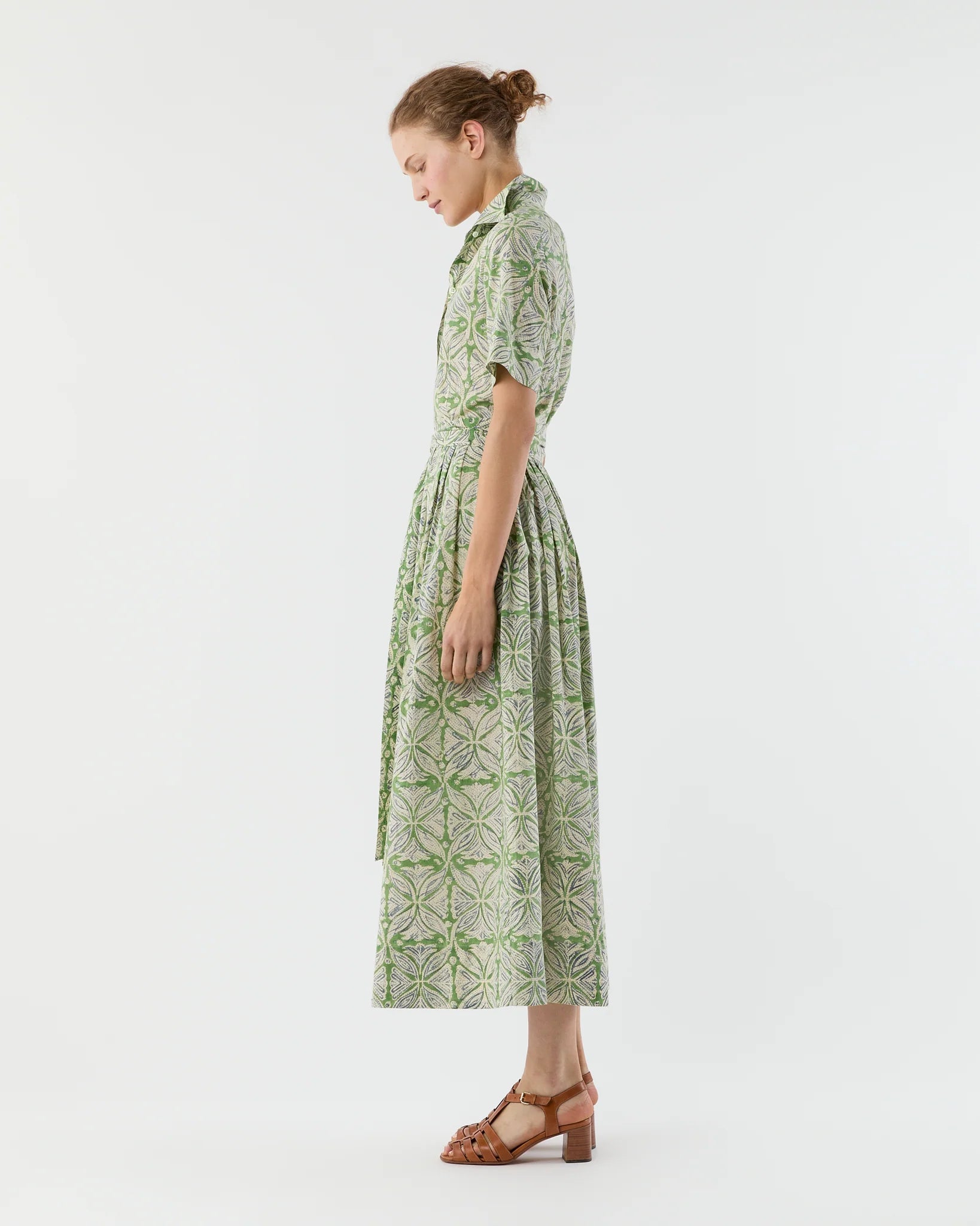 SHORT SLEEVED CLASSIC SHIRTWAIST MAXI DRESS