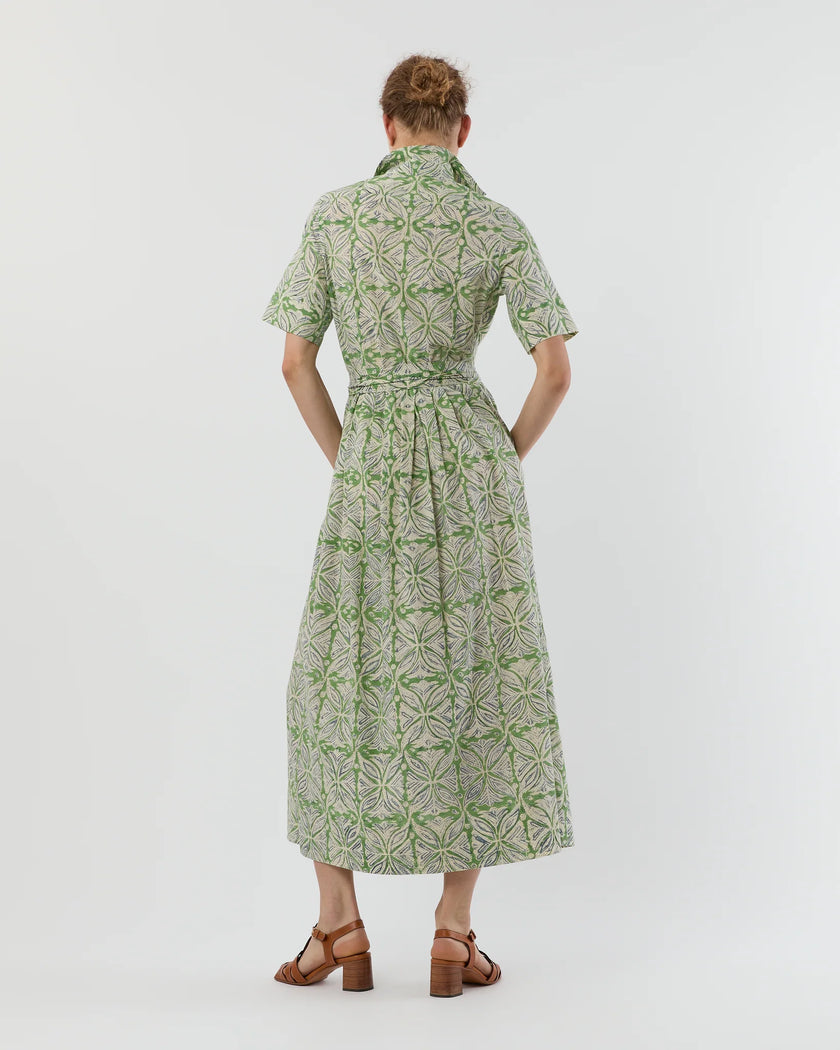 SHORT SLEEVED CLASSIC SHIRTWAIST MAXI DRESS