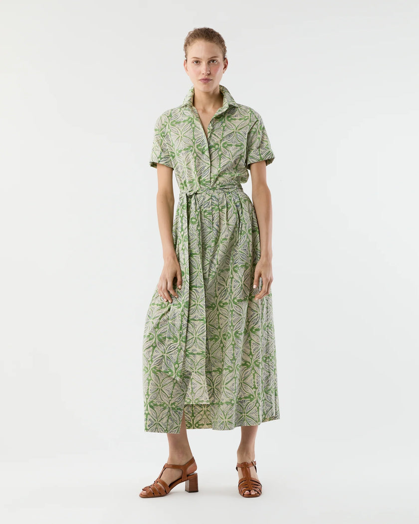 SHORT SLEEVED CLASSIC SHIRTWAIST MAXI DRESS