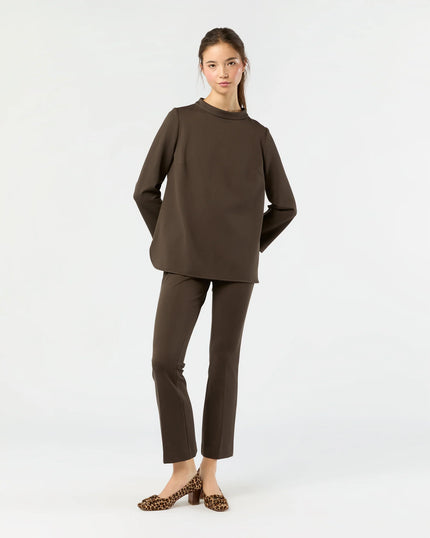 FAYE FLARE CROPPED PANT IN COFFEE