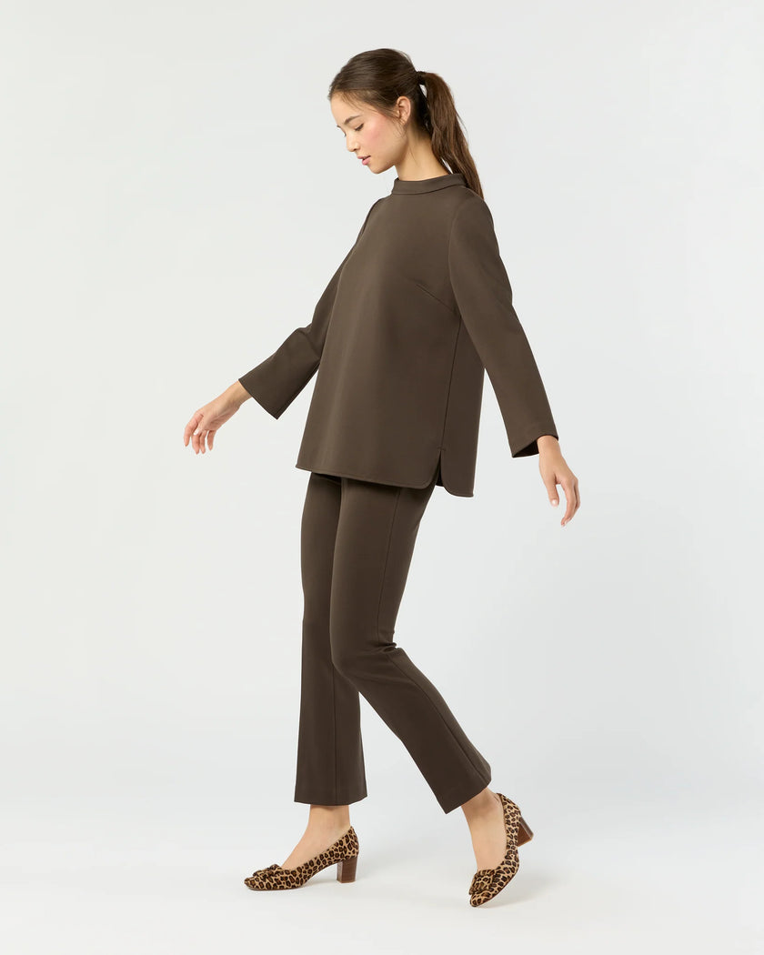 FAYE FLARE CROPPED PANT IN COFFEE