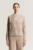WOOL COTTON AND ALPACA SWEATER WITH DIAMOND DETAILING