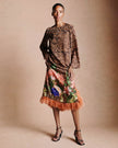 SERAPHINA CREPE DRESS LEOPARD FLORAL