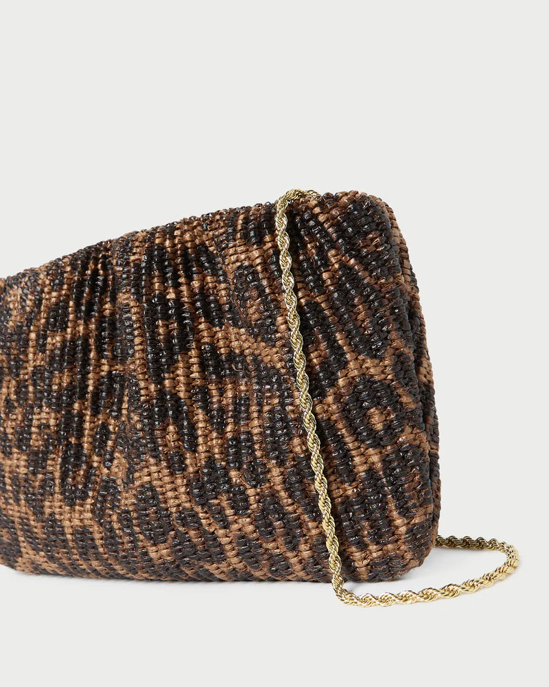 SERENA LEOPARD WOVEN CLUTCH