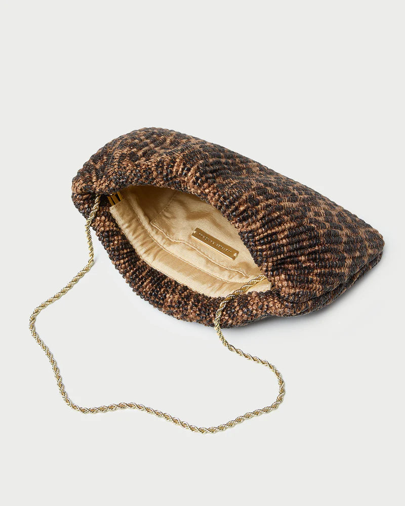SERENA LEOPARD WOVEN CLUTCH