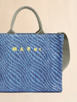 WAVY RAFFIA EFFECT SMALL TOTE BAG