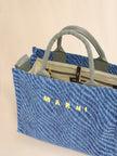 WAVY RAFFIA EFFECT SMALL TOTE BAG