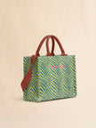 WAVY RAFFIA EFFECT SMALL TOTE BAG