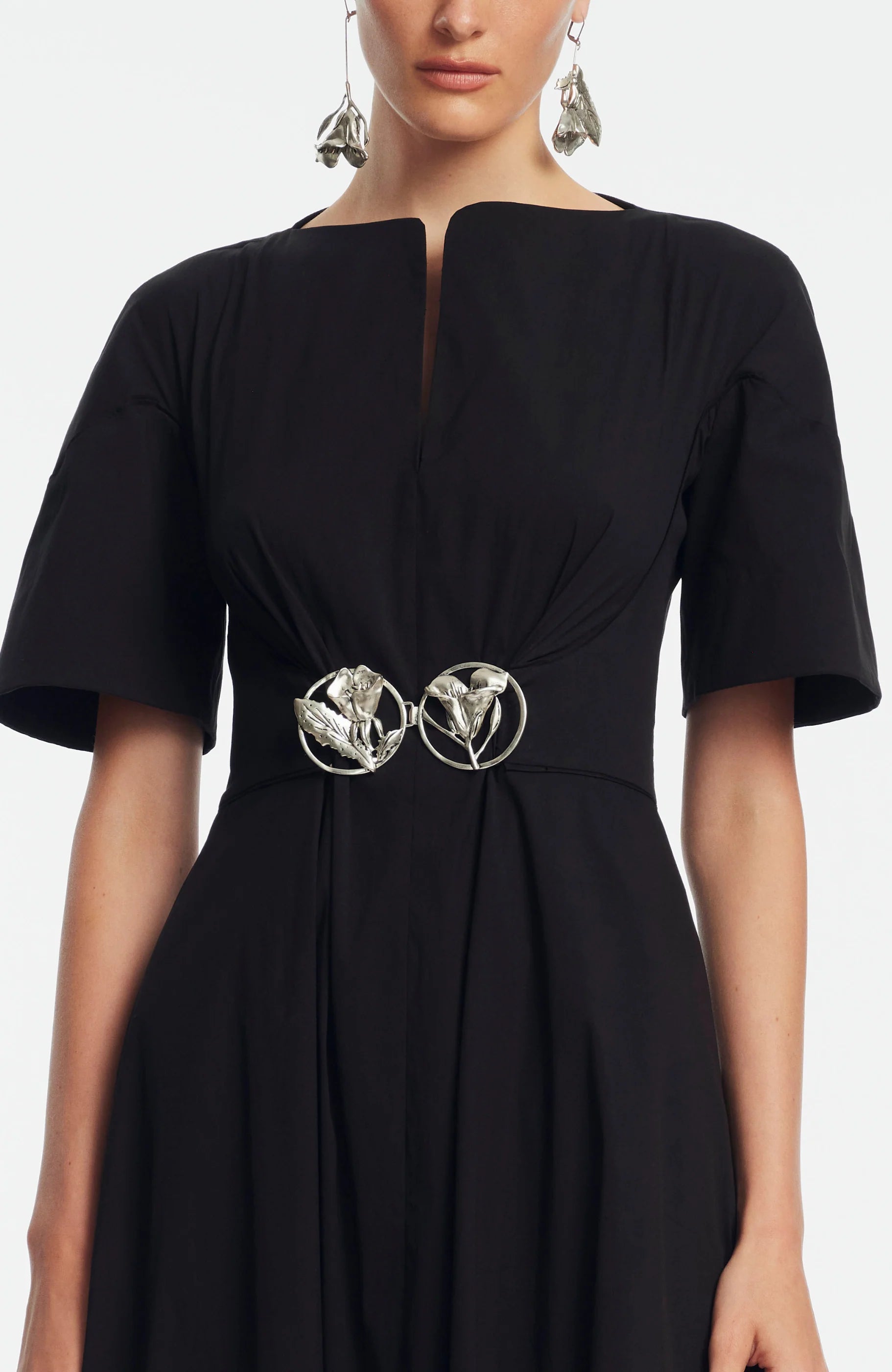 COTTON POPLIN BUCKLE SHIRTDRESS