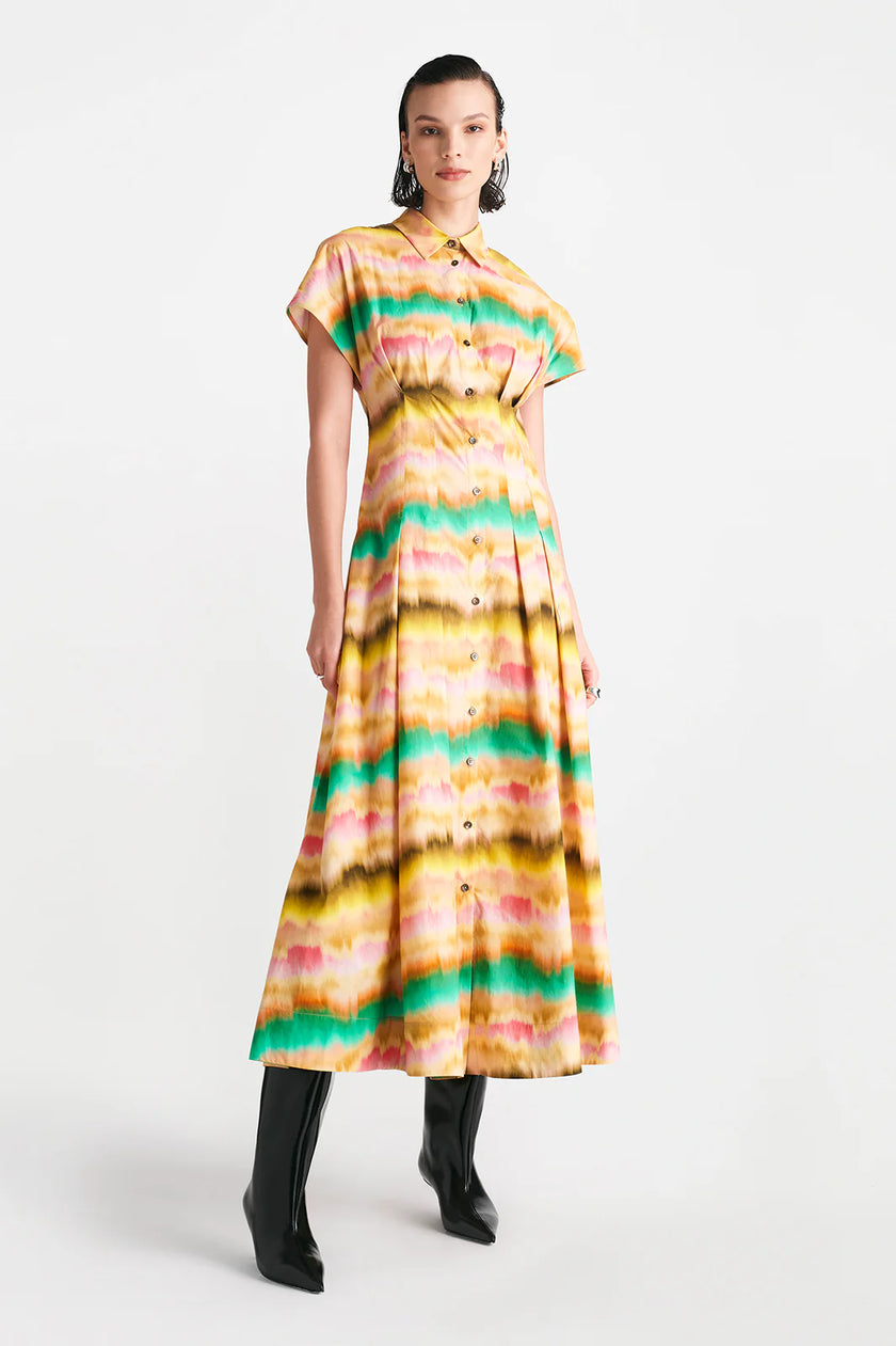 SUNSET COTTON SEAM DETAIL SHIRT DRESS