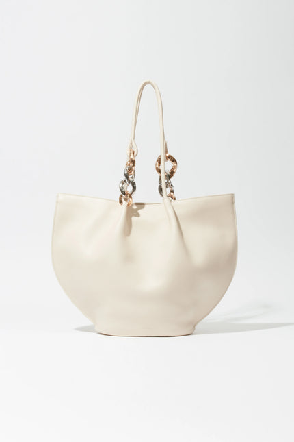 ARLO CHAIN PEBBLE LEATHER TOTE