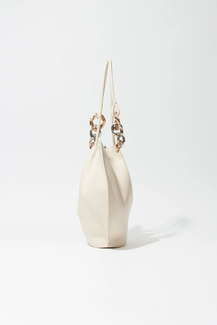 ARLO CHAIN PEBBLE LEATHER TOTE