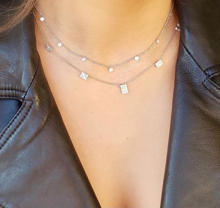 MEDIUM FLOATING DIAMOND NECKLACE