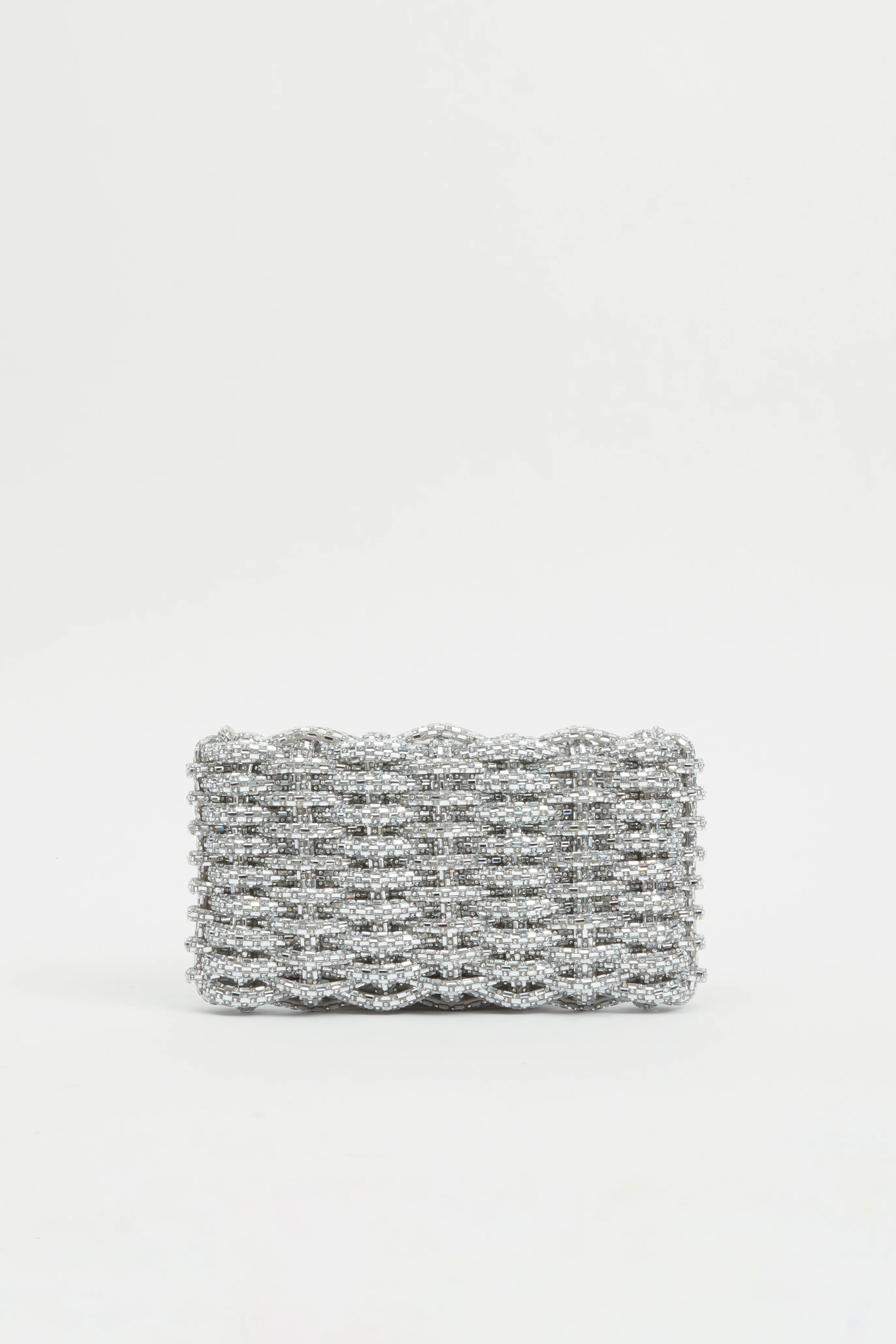 MORGAN WOVEN RHINESTONE CLUTCH