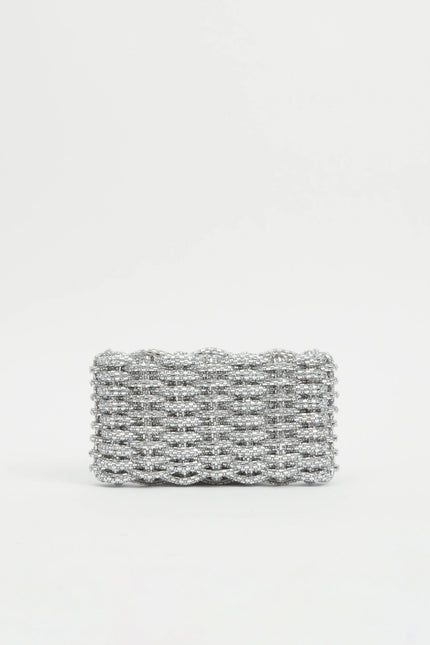 MORGAN WOVEN RHINESTONE CLUTCH