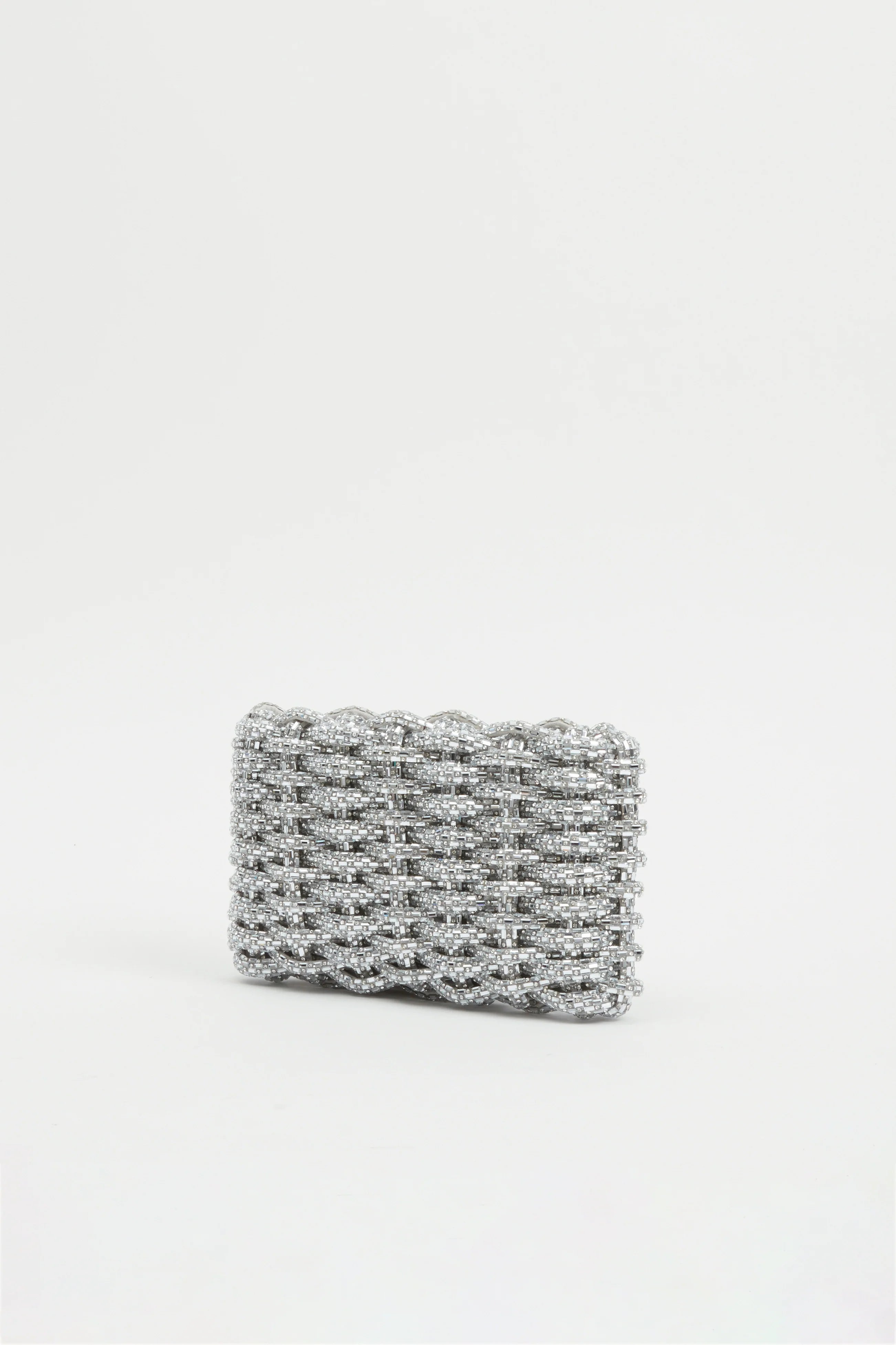 MORGAN WOVEN RHINESTONE CLUTCH