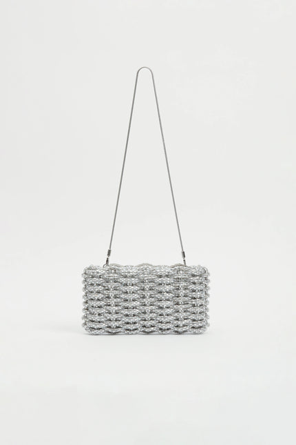 MORGAN WOVEN RHINESTONE CLUTCH