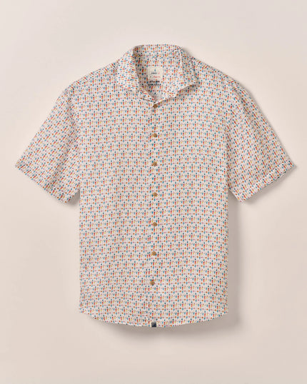 SHORT SLEEVE HANGIN OUT LINE BUTTON UP SHIRT