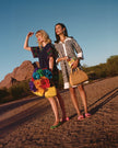 PICNIC MINI DRESS WITH PALM EMBROIDERY