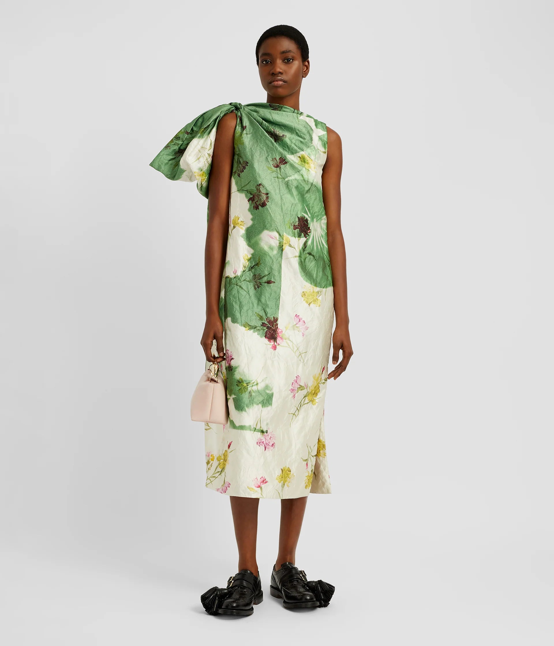 BOW DRAPE COCKTAIL DRESS
