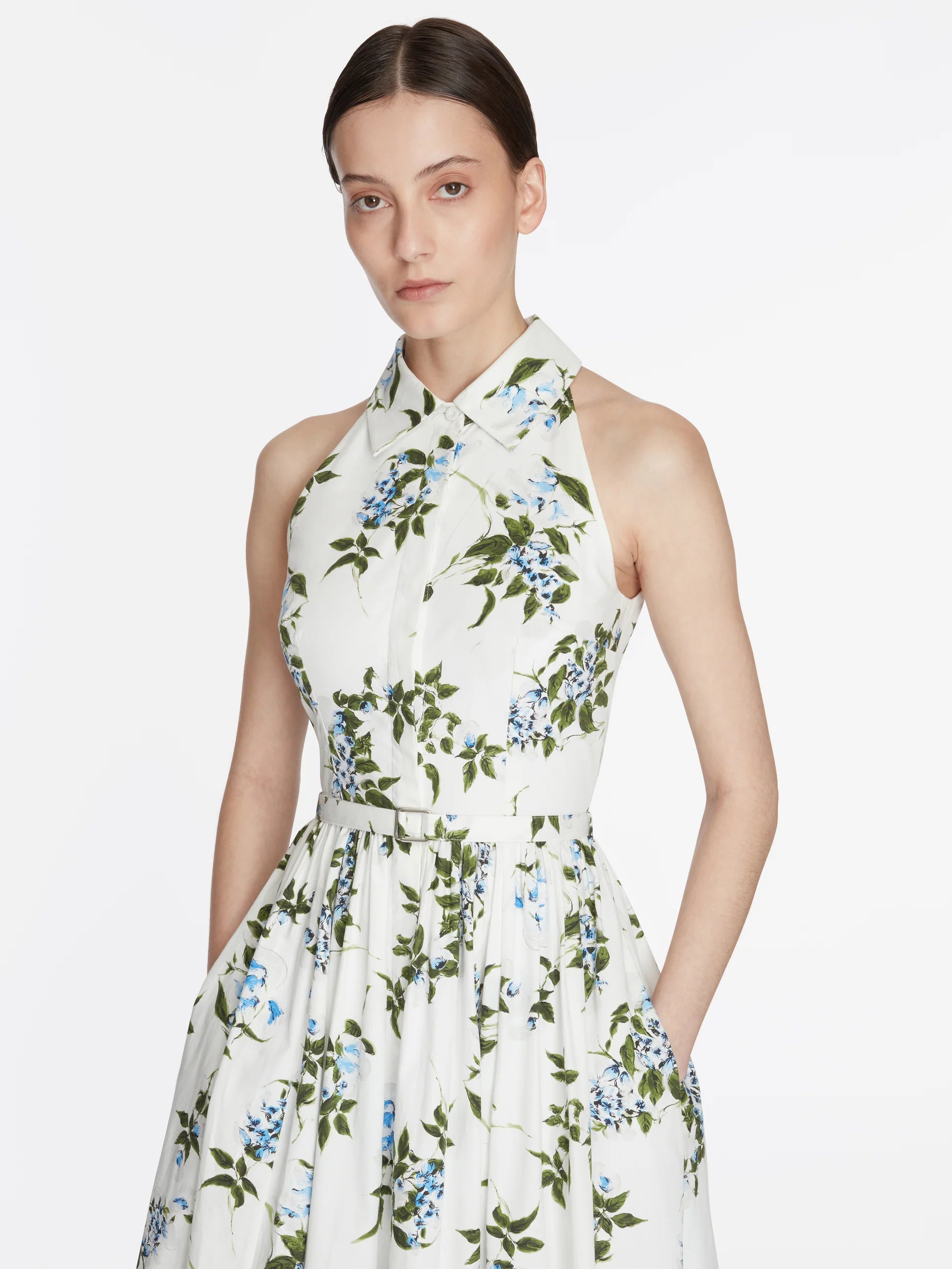 NORIKA DRESS IN LILAC LILLIES AND CHERRY PRINT