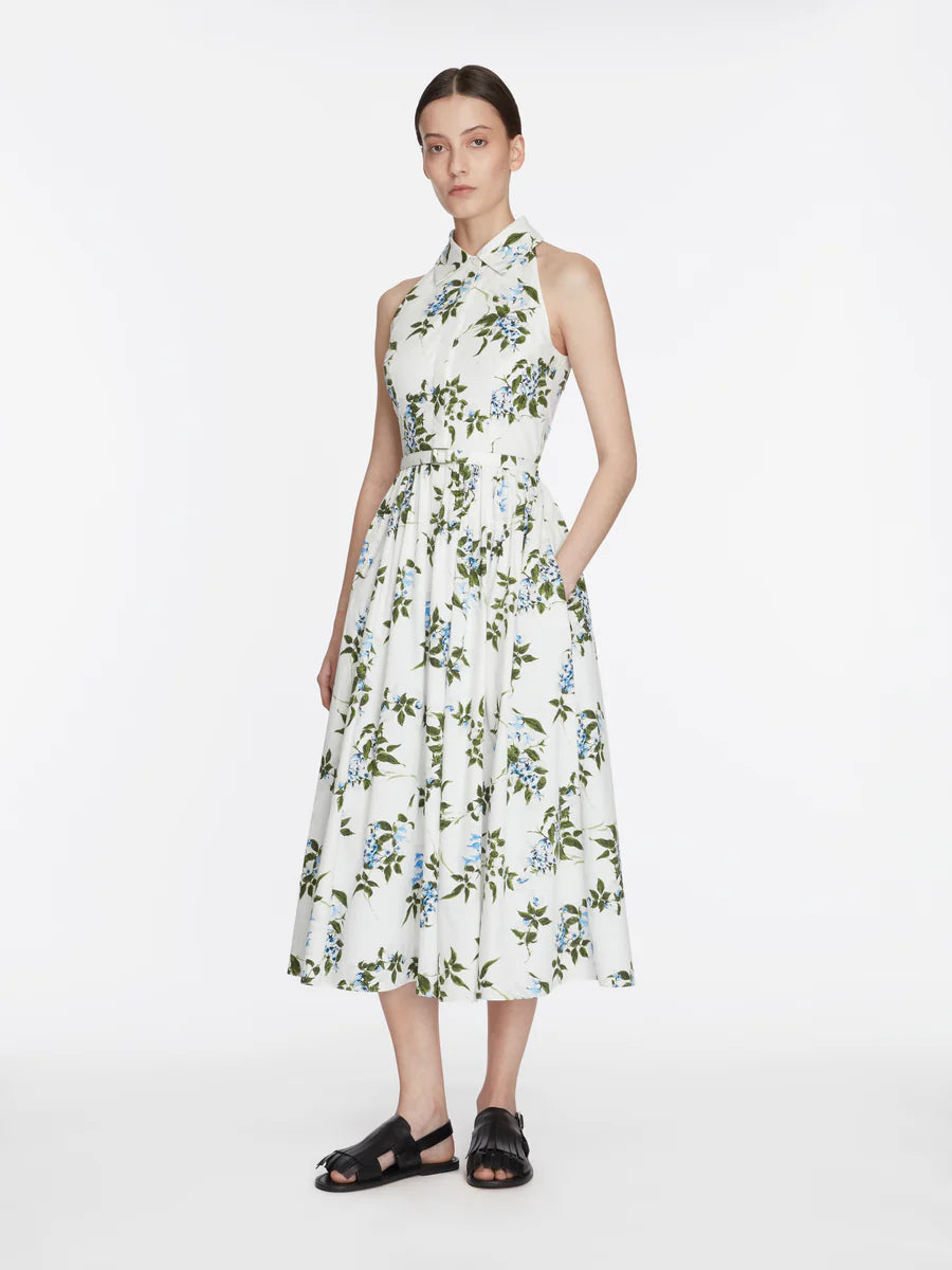 NORIKA DRESS IN LILAC LILLIES AND CHERRY PRINT