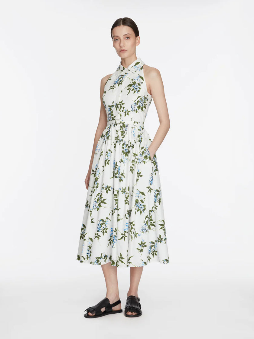NORIKA DRESS IN LILAC LILLIES AND CHERRY PRINT
