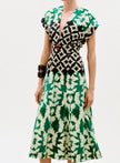 SAKURA DRESS IN EMERALD MULTI