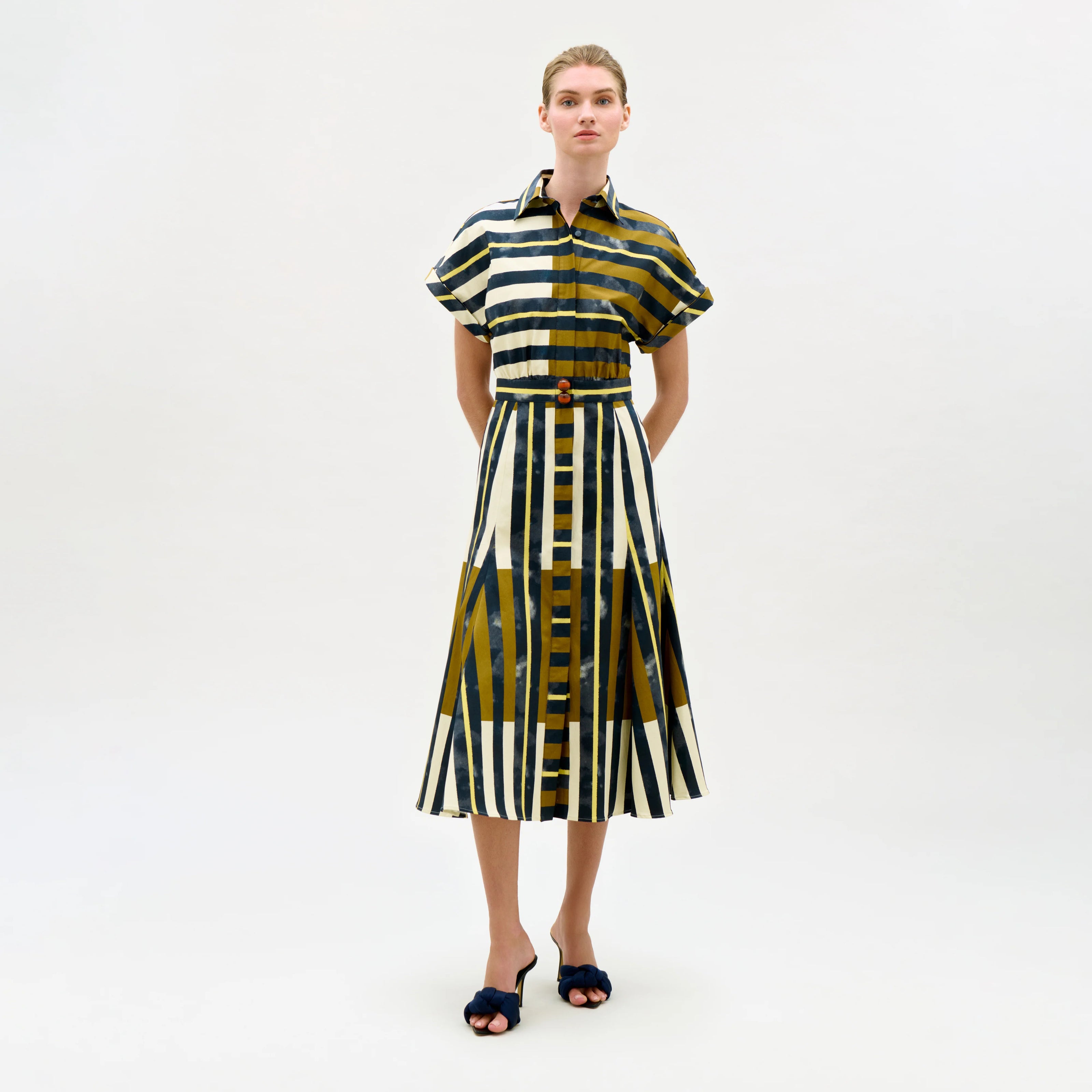 NOOR DRESS IN URBAN STRIPES