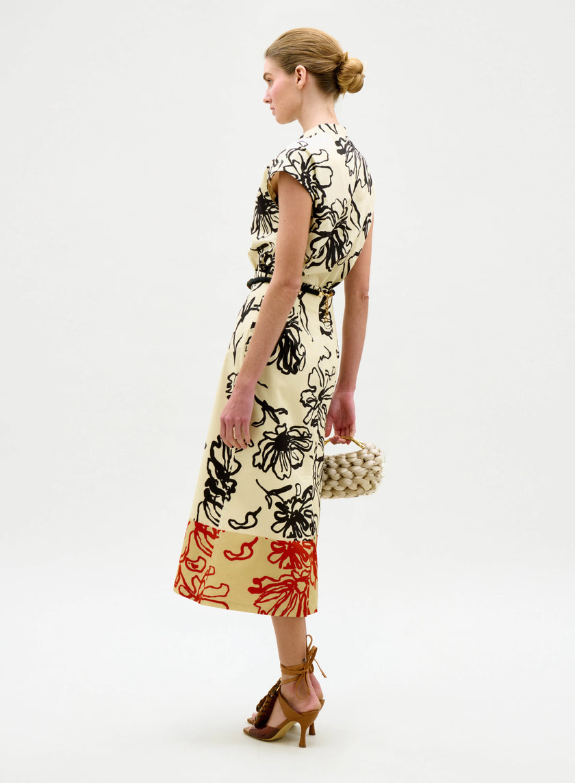 ATIRA SKIRT IN BLACK FLORAL