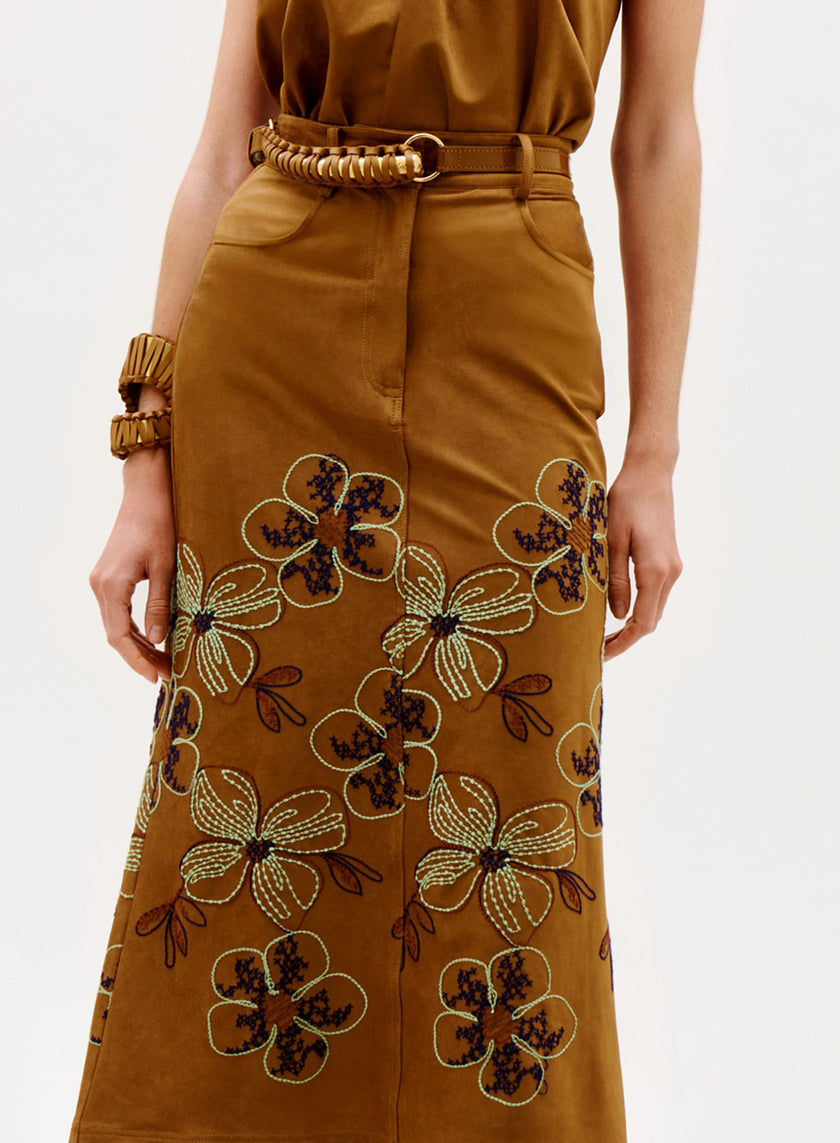 LAYAN SKIRT IN CAMEL