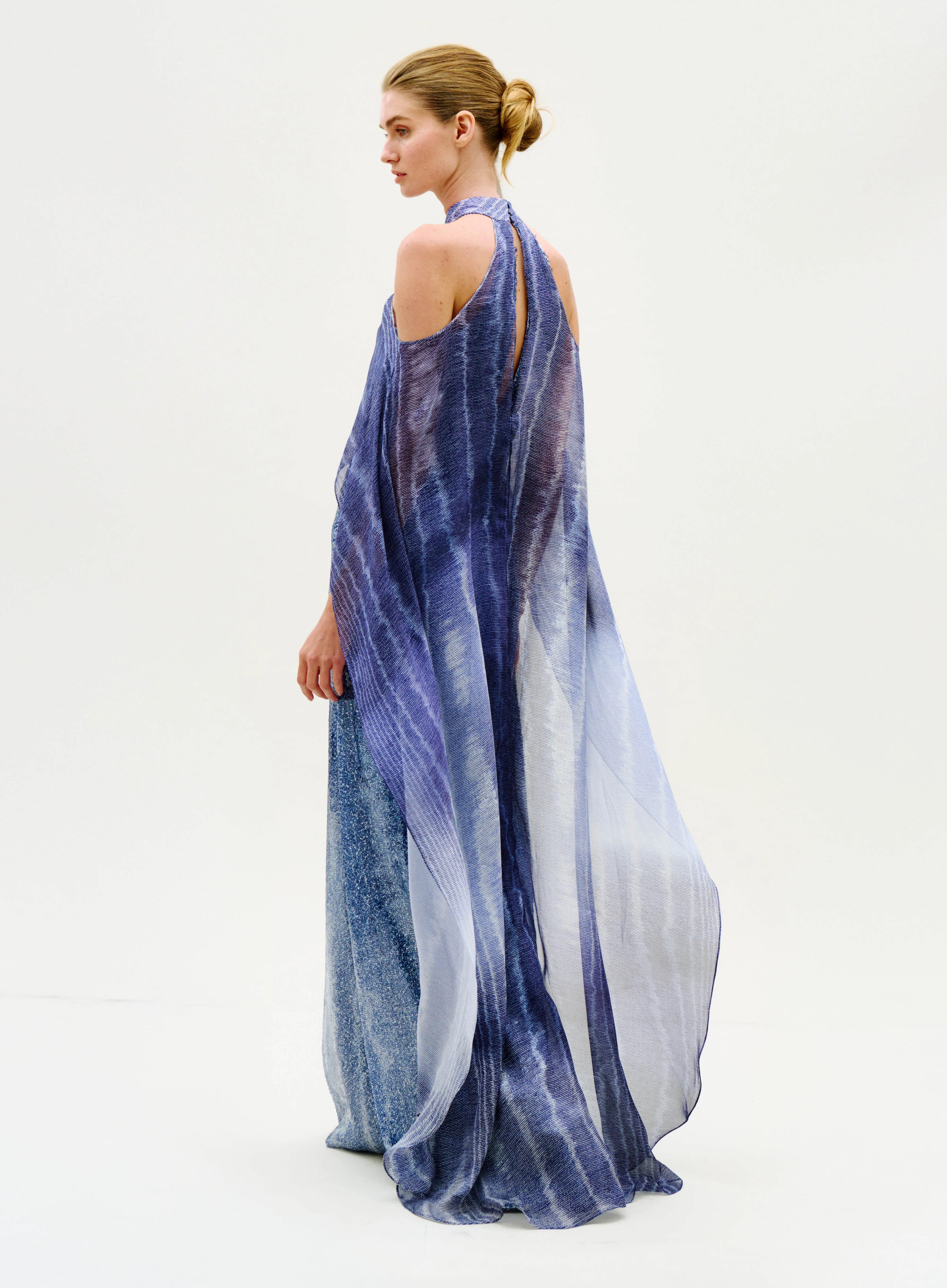 SERENELA  DRESS IN NAVY MOIRE