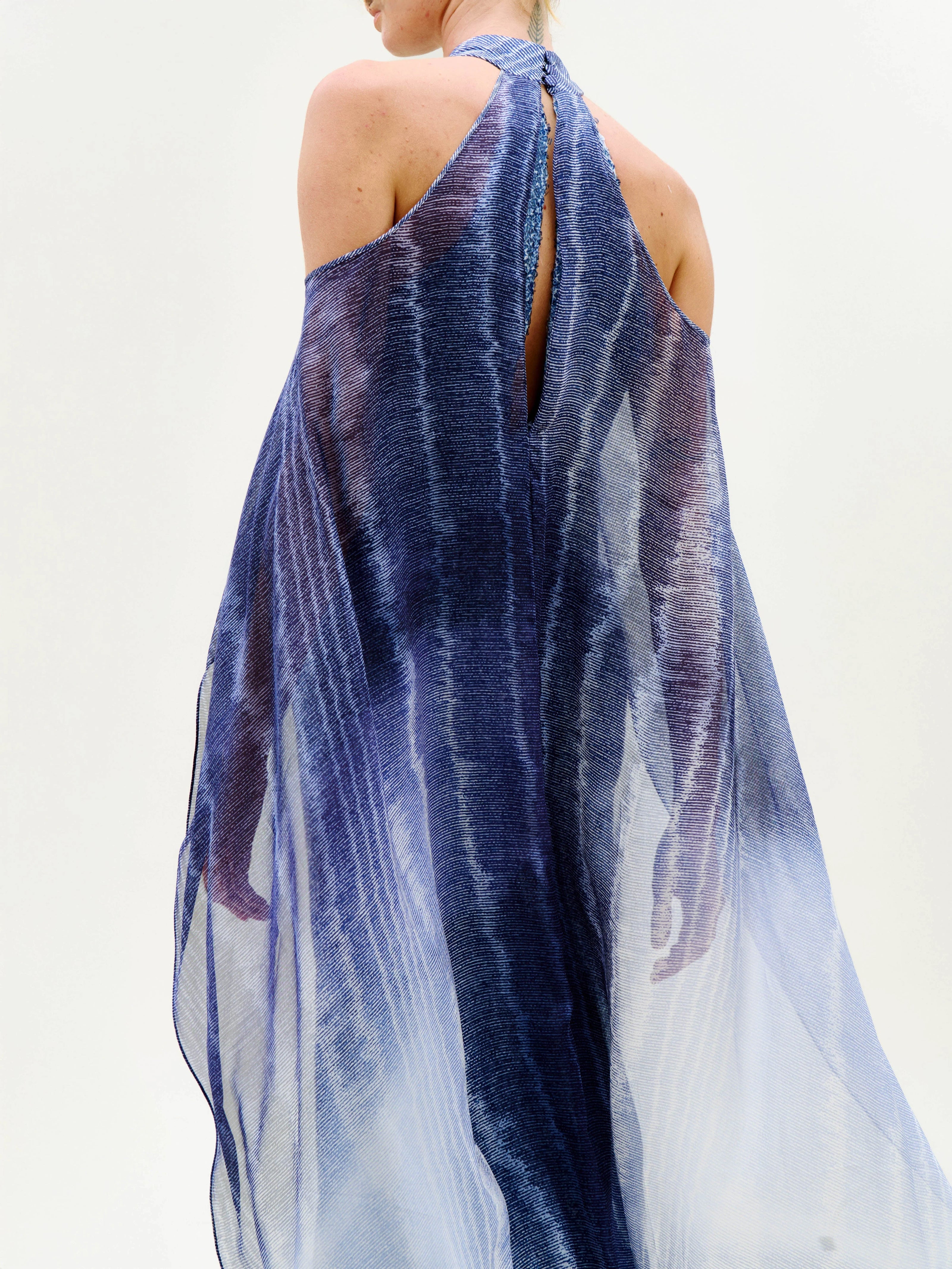 SERENELA  DRESS IN NAVY MOIRE
