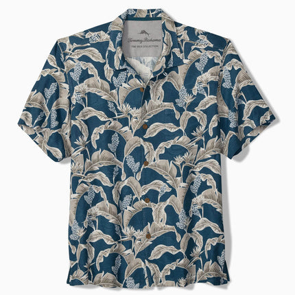 MIDNIGHT PALMS SILK CAMP SHIRT