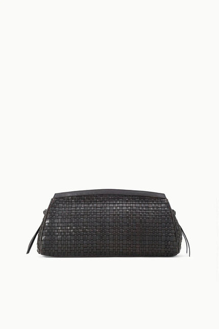 MAUDE SOFT CLUTCH ESPRESSO WOVEN LEATHER