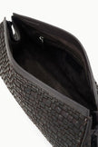 MAUDE SOFT CLUTCH ESPRESSO WOVEN LEATHER