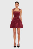 BETHANY SKORT ROMPER IN SUEDE BURGUNDY