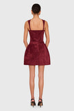BETHANY SKORT ROMPER IN SUEDE BURGUNDY