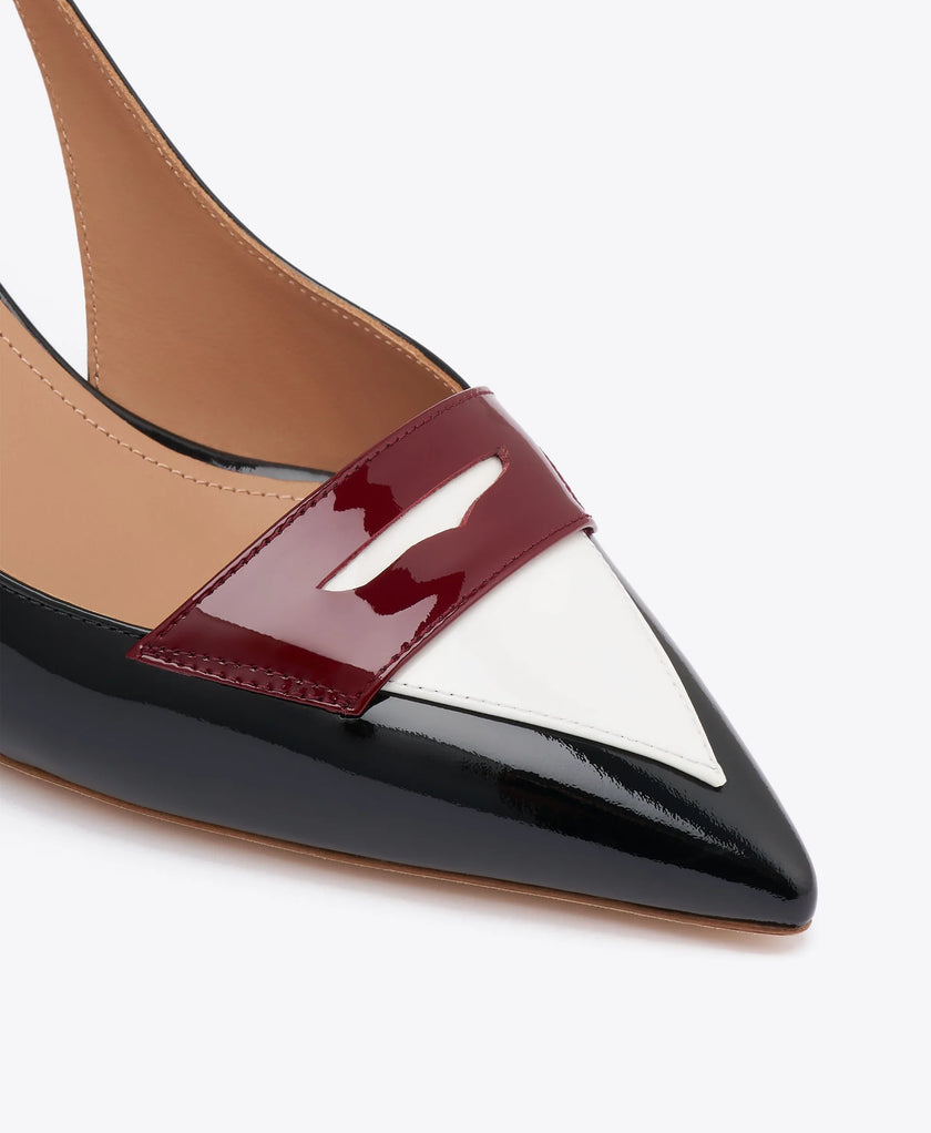 SUZE 45 PATENT SLINGBACK PUMPS
