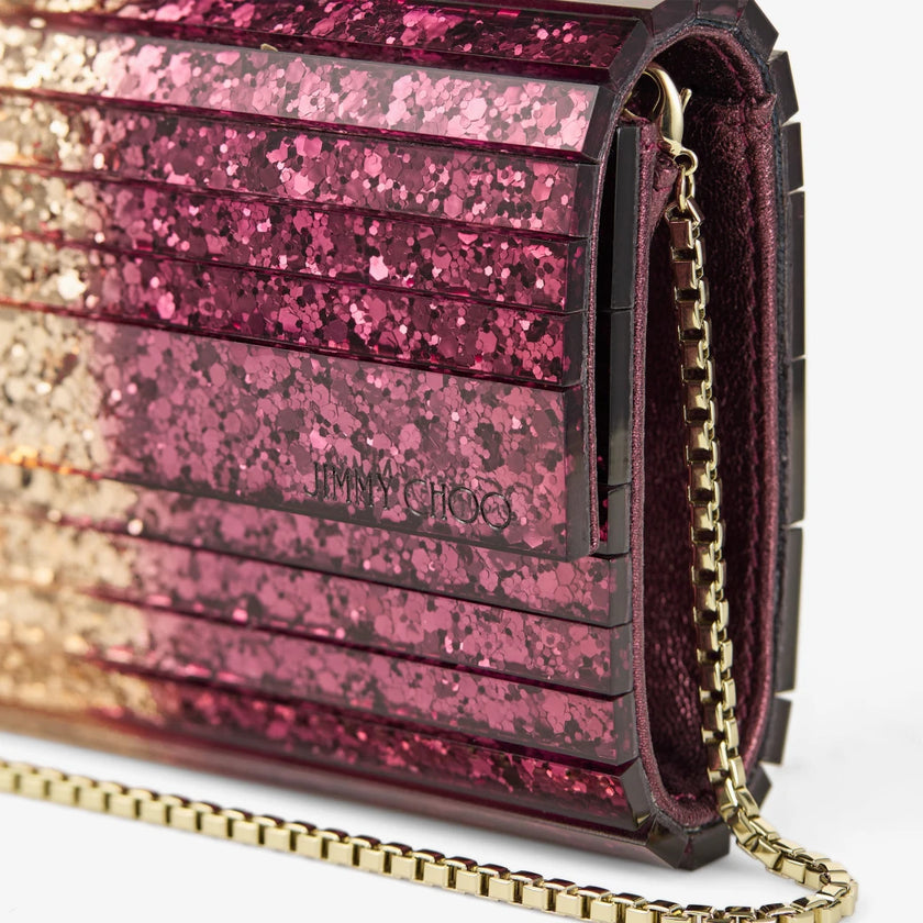 SWEETIE DEGRADE GLITTER ACRYLIC CLUTCH