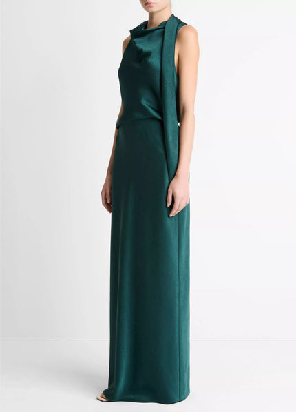 SATIN BIAS COLUMN SKIRT