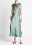 SATIN CAP SLEEVE SLIP DRESS