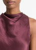 COWL NECK BIAS SATIN TOP