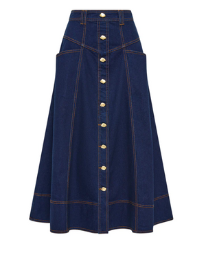 RESONANCE DENIM MIDI SKIRT