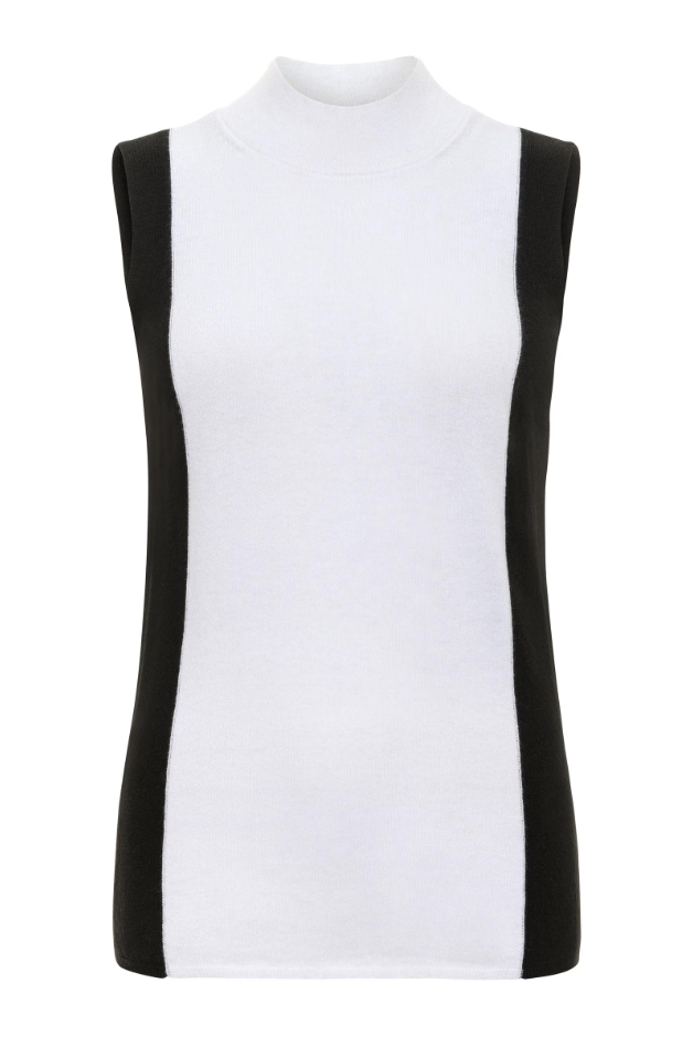 ABRYL CONTRAST CASHMERE BLEND MOCKNECK TOP
