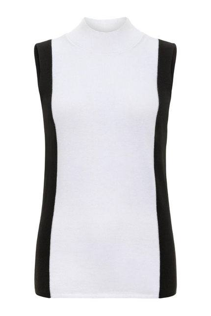 ABRYL CONTRAST CASHMERE BLEND MOCKNECK TOP