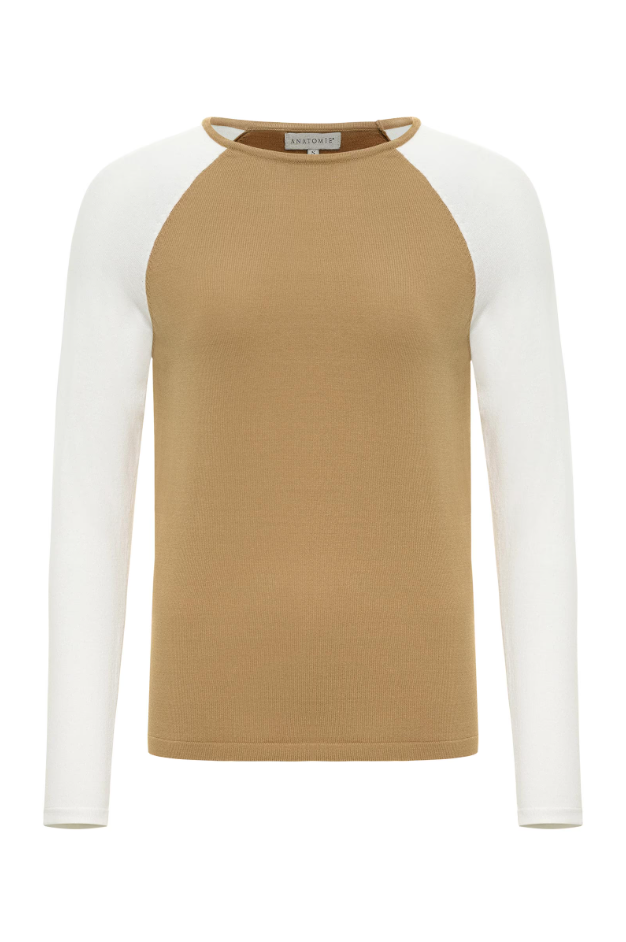 CONNIE SWEATER KNIT BASEBALL SLEEVE SHIRT