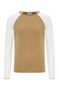CONNIE SWEATER KNIT BASEBALL SLEEVE SHIRT